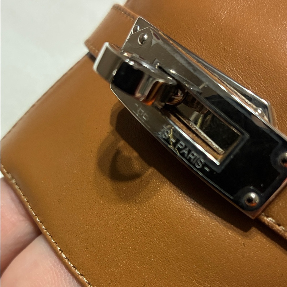Hermes Kelly Gabriel Gold Brown Leather Slide Sandals PHW 38 Silvertone hardware - Picture 6 of 12